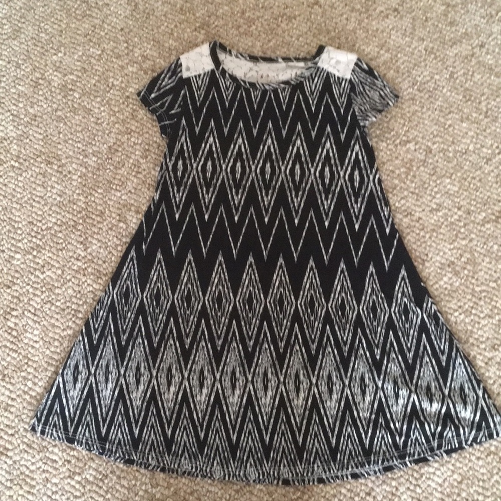 Btween Girls 7 Black and White Dress